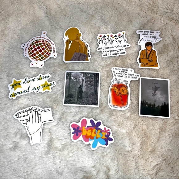 Taylor Swift Other - Taylor swift Folklore stickers 10 pack (NEW)